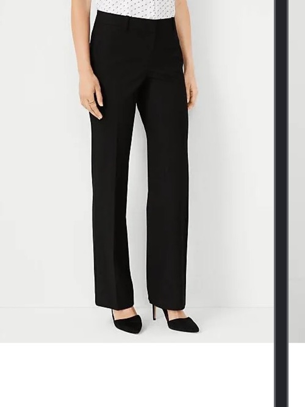 Ann Taylor Black Straight-Leg Dress Pants